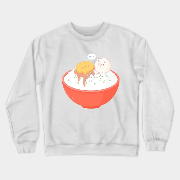 Tamago Kake Rice Bowl Crewneck Sweatshirt by Lani89